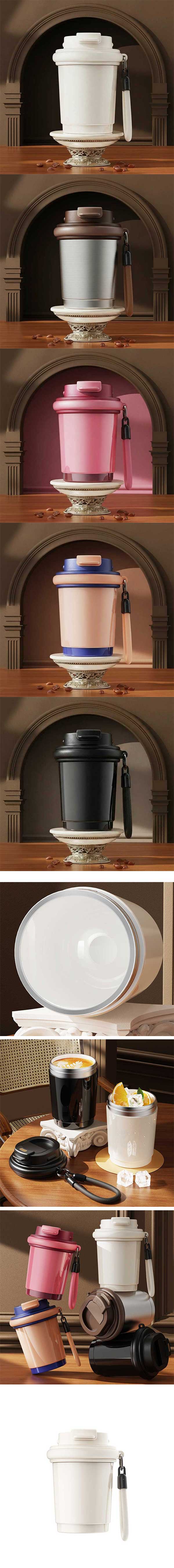 mini高顏值手提陶瓷塗層內膽保溫杯